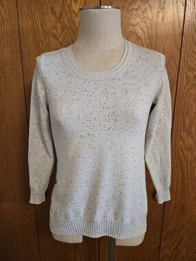 CHRISTOPHER & BANKS Cream Speckled Crewneck Sweater. Size Small.